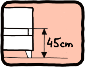 výška ležení postele 45cm